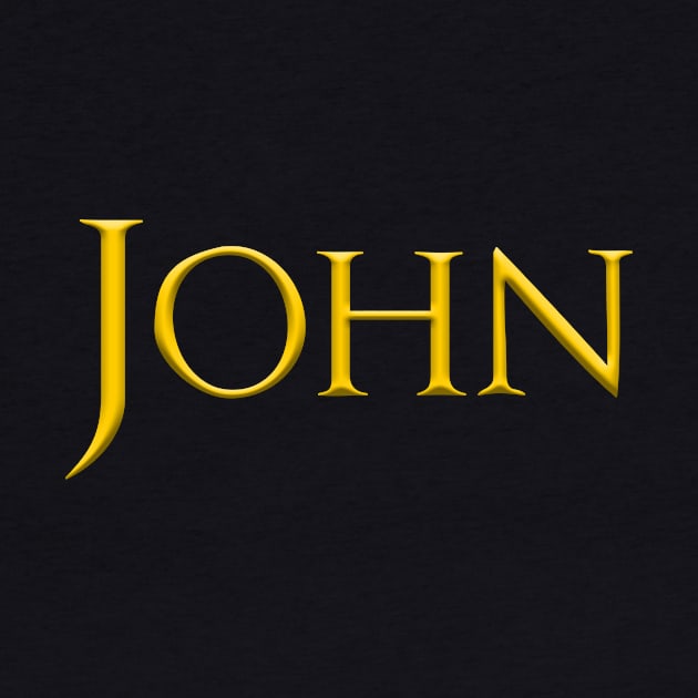 John Male Name Gold On Dark by funfun